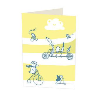 'let's go biking' greetings card by sarah ray