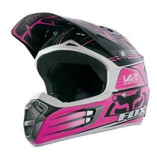 Fox Racing Women's V2 Helmet   2008   Medium/Black/Pink Automotive