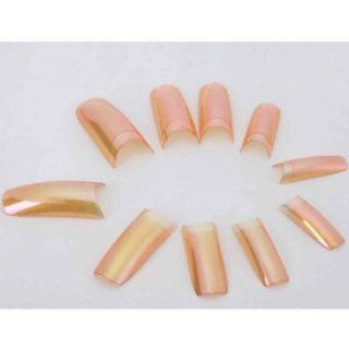 Fast shipping + Free tracking number ,Nail Beauty Decoration 100 pcs French Style False Nail Half Tips, Orange with Professional Nail Glue Cell Phones & Accessories
