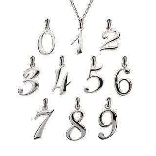 Eve's Addiction Sterling Silver Lucky Number Pendants, Number 5 Jewelry