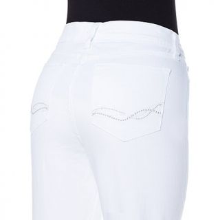 NYDJ Ariel Crop Straight Leg Jean with Pocket Detail   White