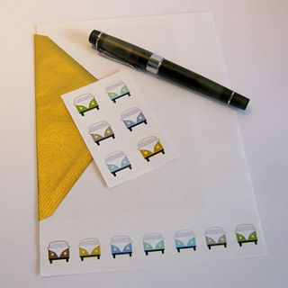 campervan stationery set neutral colours by name art