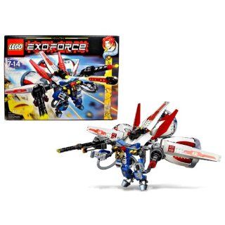 Lego Year 2007 Exo Force Series Mecha Vehicle Figure Set # 8106   AERO BOOSTER with Detachable Battle Machines, 3 Gigantic Turbojet Engines, Movable Wings, Firing Missile and Massive Laser Cannons Plus Ha Ya To Minifigure and Special Web Code(Total Pieces