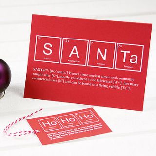 santa christmas cards and tags pack by newton and the apple