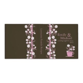 Daisy Tea Party Recipe Collection Brown and Pink Binder