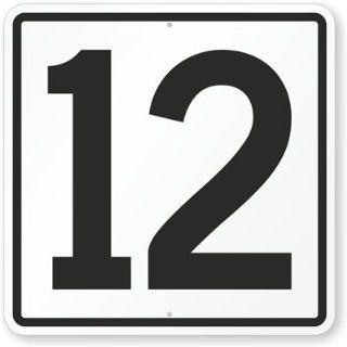 Sign With Number "12" Sign, 24" x 24"  Yard Signs  Patio, Lawn & Garden