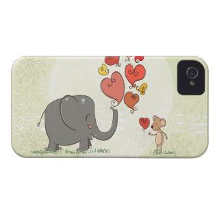 cute elephant and mouse valentine love vector II iPhone 4 Cases