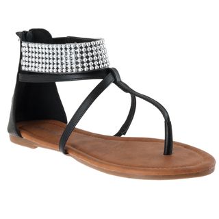 Riverberry Women's 'Promise' Black Bead detail Strappy Sandals Sandals