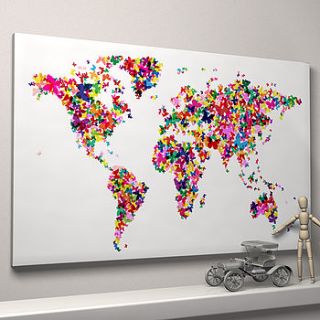 butterflies world map art print by artpause