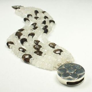 moonstone and smokey quartz bracelet by flora bee