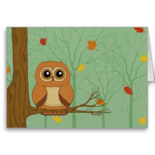 Cute Autumn Owl Greeting Card
