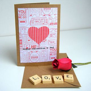 personalised valentine's day heart retro card by lovely jubbly