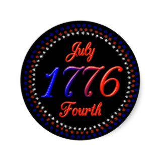 July Fourth 1776 Round Sticker