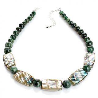 Jay King Abalone and Green Leaf Aventurine 18 1/4" Necklace