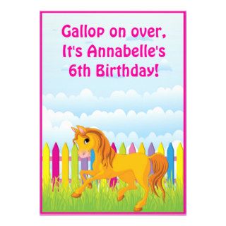 Horse Pony Girl Birthday Party Invitation