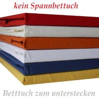 Baumwolle Betttuch / Haustuch / Bettlaken 150x250 cm in Weiss Küche & Haushalt
