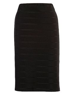 Chesca Ottoman Self Stripe Jersey Skirt Black