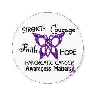 Pancreatic Cancer Celtic Butterfly 3 Stickers