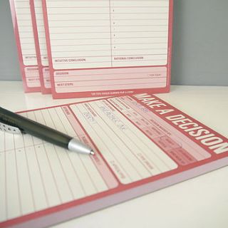 make a decision notepad by deservedly so