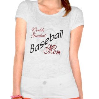 Sport Athlete Ball Worlds Greatest Baseball Mom T Shirt