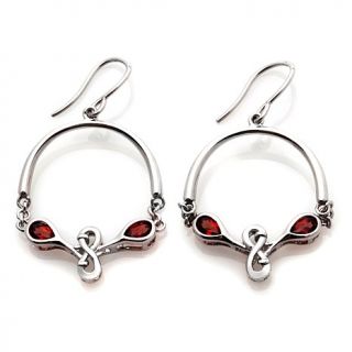True Blood Jewelry .8ct Garnet and Sterling Silver Infinity Drop Earrings