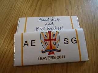 school leavers chocolate bars by tailored chocolates and gifts