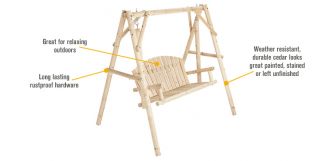 Two-Person Cedar/Fir Log Swing, Model# SS-CSN-2PS  Swings