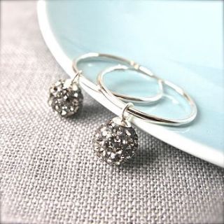 crystall ball hoop earrings by gama