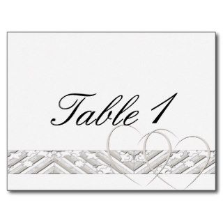 Hearts Entwined with Floral Border in Table Number Post Cards