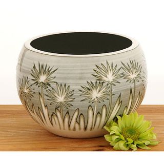 handmade ceramic dandelion design bowl/vase by rowena gilbert contemporary ceramics