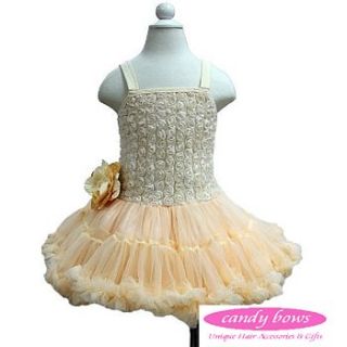 champagen pettidress with rose by candy bows