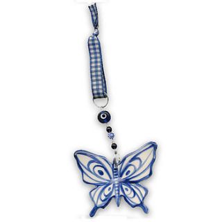 ceramic butterfly shape hanging decoration by roelofs & rubens