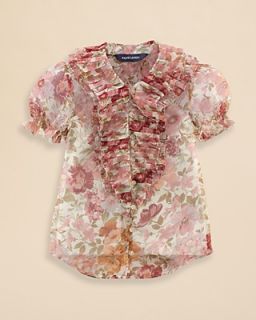 Ralph Lauren Childrenswear Girls' Floral Chiffon Blouse   Sizes 2 6X's