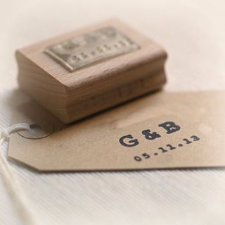 personalised initials and date stamp by pretty rubber stamps
