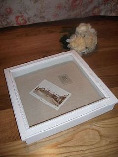 cream memory display box by the hiding place