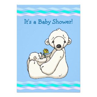 Cute Polar Bear Baby Shower Announcement