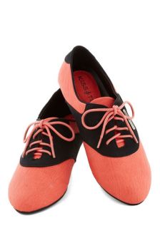 Tuned In Flat in Pink  Mod Retro Vintage Flats