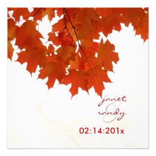PixDezines red maple leaves/fall/autumn event Custom Invite