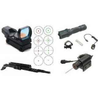 "Ultimate Arms Gear Tactical 4 pc Combo Combination Package Kit Set Includes   Precision Machined Aluminum Kalashnikov AK 47 AK47 AK 47 Rifle Top Rear Sight Replacement Tri 3 Weaver Picatinny Scope Sight Mount Rail System with Adjustable Accessory Rai