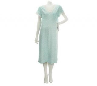 Carole Hochman Stencil Daisy 44 Gown with Lace Trim Jersey —