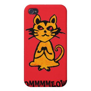 Om Cat   Yoga iPhone Case (red) Cases For iPhone 4