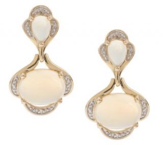 3.00 ct tw Ethiopian Opal Diamond Accent Dangle Earrings 14K Gold —