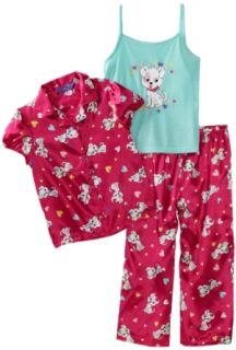 Komar Kids Girls 7 16 Cutie Dog 3 Piece Pajama Set, Pink Print, 14/16 Clothing