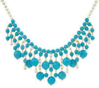Joan Rivers Bold Bead Fringe Collar 16 Necklace w/3 Extender —