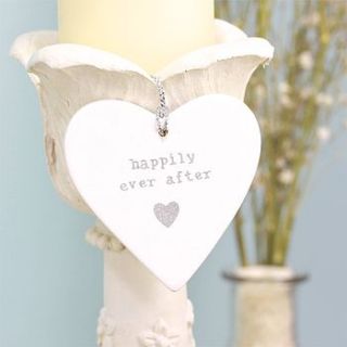 white wooden sentiment heart gift tags by lisa angel wedding