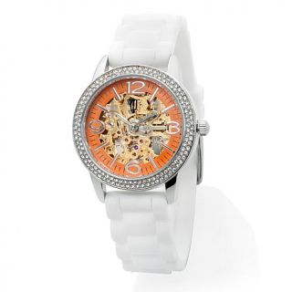 Timepieces by Randy Jackson Automatic Skeleton Dial Silicone Strap Watch