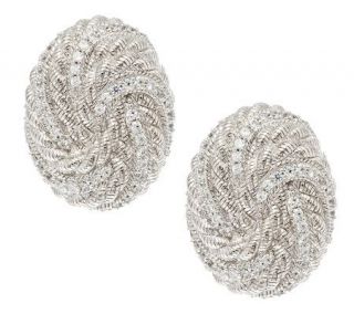 Judith Ripka Sterling 1.10ct Diamonique Textured Button Earrings —