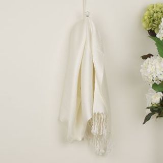ivory white pashmina shawl by dibor