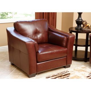 Abbyson Living Torrance Premium Top grain Leather Armchair Abbyson Living Chairs