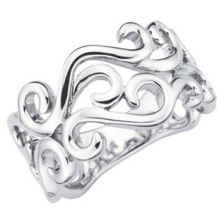 She Sterling Silver Open Scroll Ring   Silver
